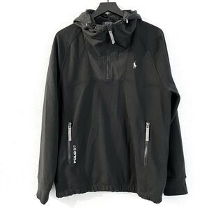 Polo Ralph Lauren Performance Jacket Black Water-Repellent Hybrid Hoodie Size M